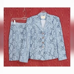 ALBERTO MAKALI 2 Piece Long Sleeve Collared Skirt Suit Women's Size 6
